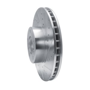 BMW 530I Brake Rotor (1) - Front Right - R1 Concepts - Drilled & Slotted - Silver - `00-`03